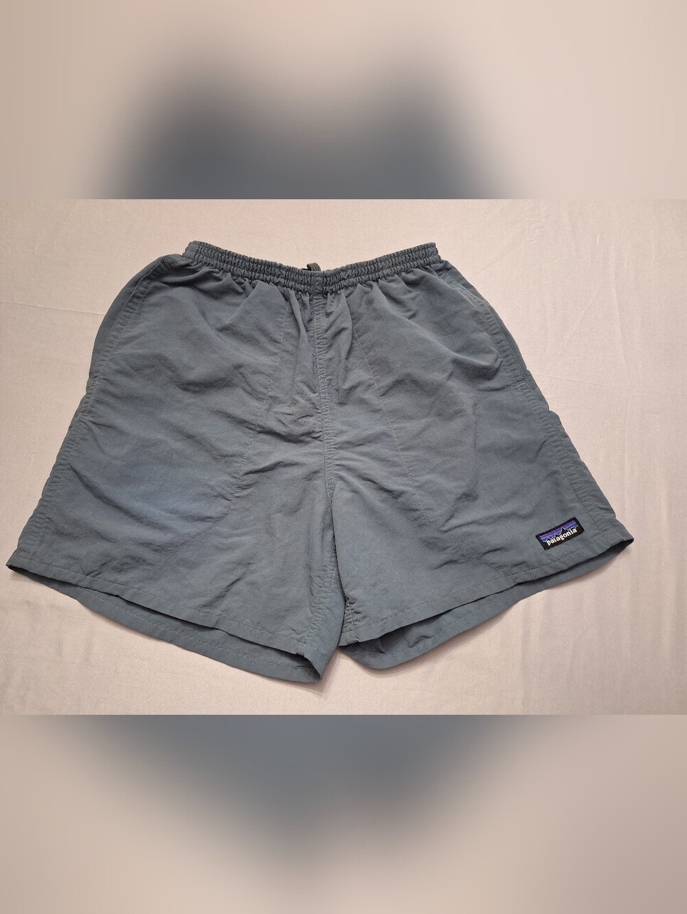 Patagonia Men's Baggies Athletic Shorts, Plume Gray, Lined, Size Small
